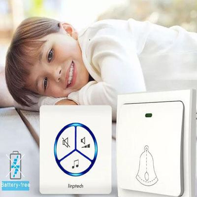 Wireless Doorbell Inyon Ewopeyen ploge ak Waterproof Self-Powered Doorbell Sw...
